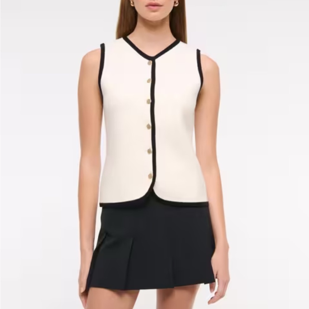Abercrombie & Fitch White and Black Trim Top